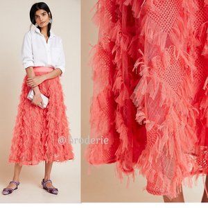 Anthropologie Cynthia Textured A-Line Midi Skirt size 4 new with tag